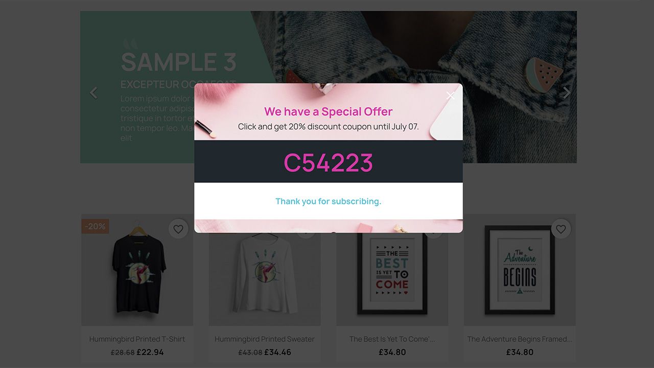 PrestaShop Newsletter Popup Coupon