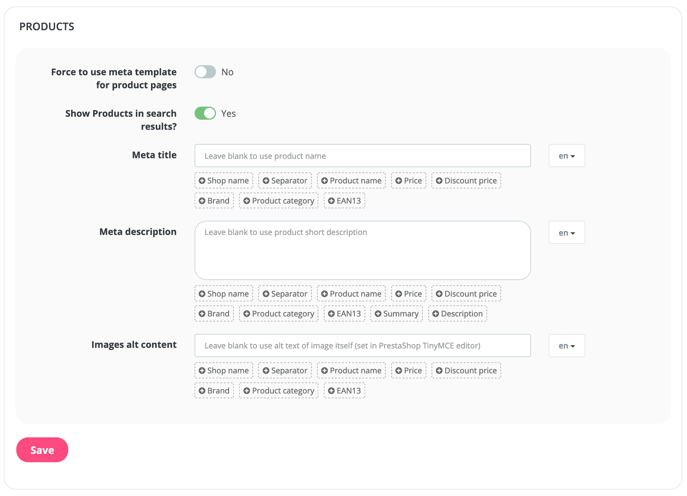 PrestaShop SEO module PrestaShop SEO module