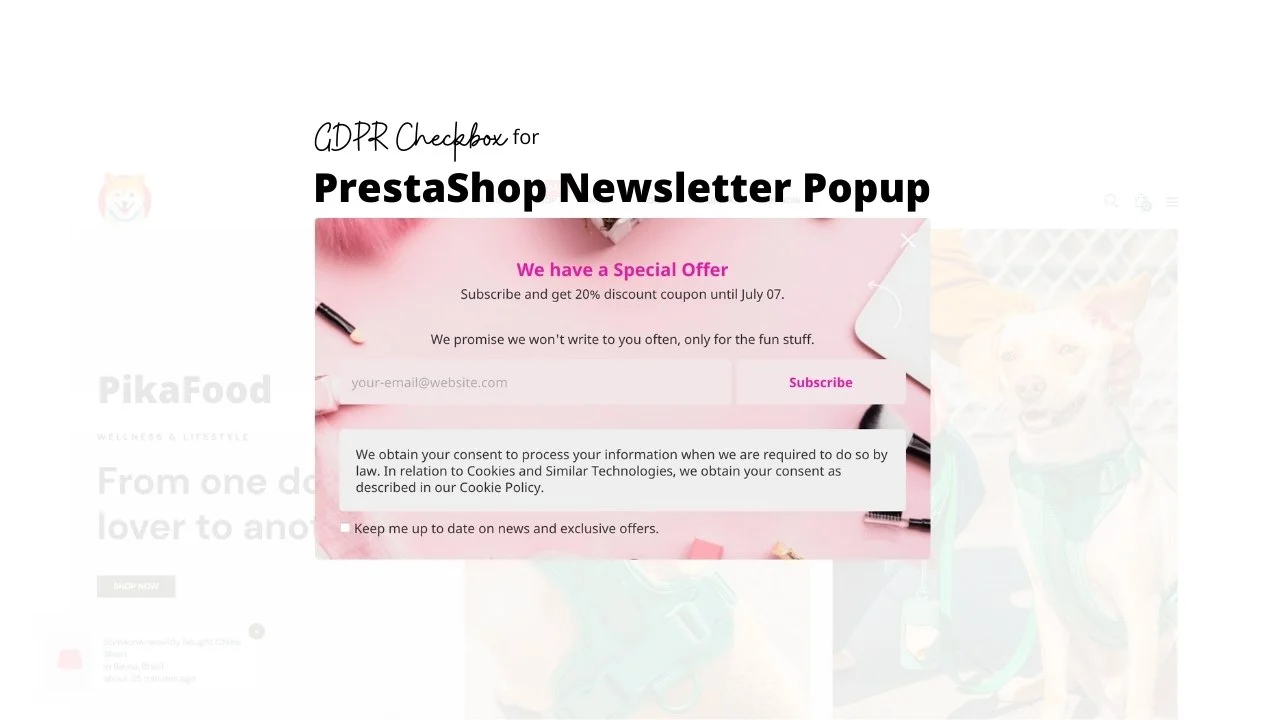 Pole wyboru RODO dla PrestaShop Newsletter Popup
